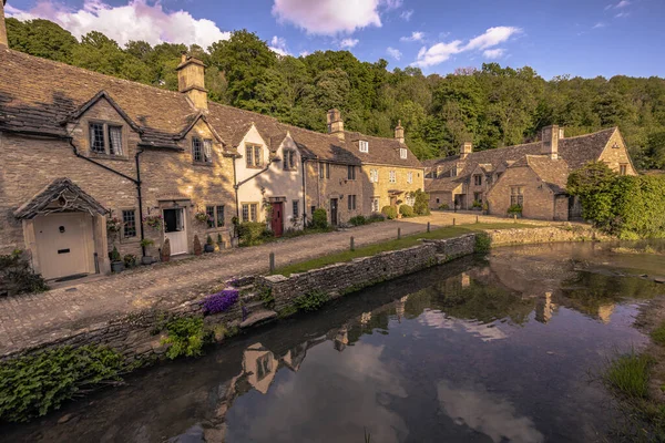 stock image Castle Combe - May 28 2022: Old Cotswolds town of Castle Combe, 