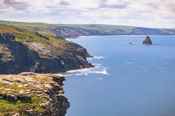 Stock image Tintagel - May 30 2022: The legendary ancient town of Tintagel in Cornwall, England.