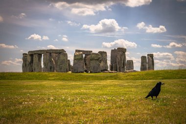 Stonehenge - Haziran 02 2022: İngiltere 'nin Salisbury ovasındaki Stonehenge Druid sahasının antik kalıntıları.