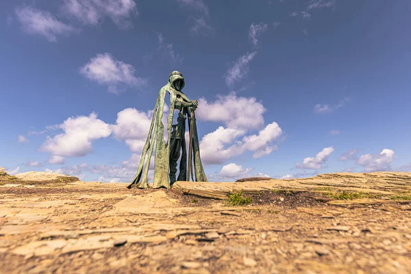 Tintagel Mayo 2022 Estatua Del Legendario Rey Arturo Antigua Ciudad — Foto de Stock
