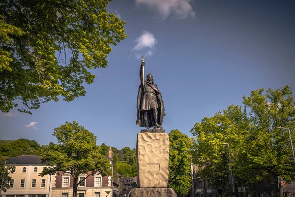 Винчестер Июня 2022 Статуя Короля Альфреда Великого Средневековом Городе Винчестер — стоковое фото