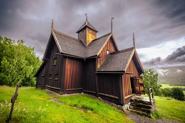 Uvdal Julho 2023 Adorável Igreja Uvdal Stave Sul Noruega — Fotografia de Stock