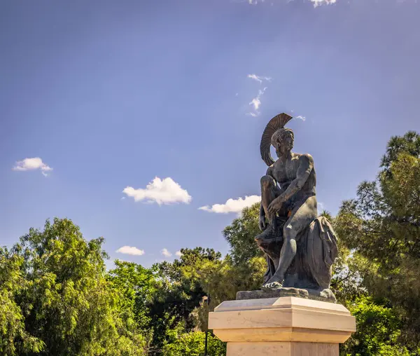 stock image Athens, Greece, May 3rd 2024: Statue of the ancient hero Theseus in the center of Athens, Greece