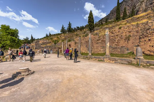 stock image Delphi, Greece, May 4th 2024: The legendary Archaeological ruins of the oracle of Delphi, Greece