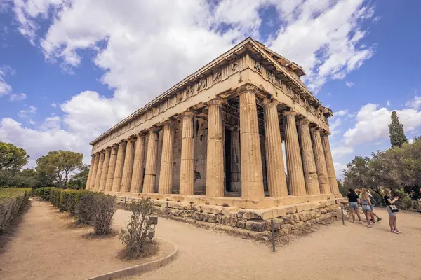 stock image Athens, Greece, May 3rd 2024: Temple of Hephaestus, God of Fire and Craft, in the ancient Greek Agora ruins in the center of Athens, Greece