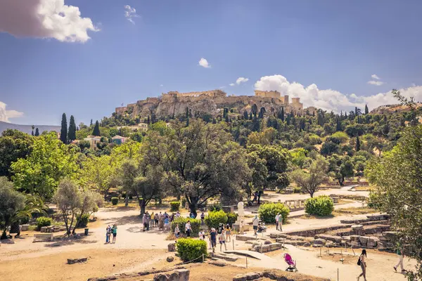 stock image Athens, Greece, May 3rd 2024: Ancient Greek Agora ruins in the center of Athens, Greece
