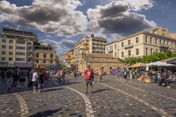 stock image Athens, Greece, May 3rd 2024: The bustling Monistiraki square in the center of Athens, Greece