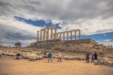 Sounion, Greece, May 4th 2024: The legendary Temple of Poseidon in Sounion cape, Greece clipart