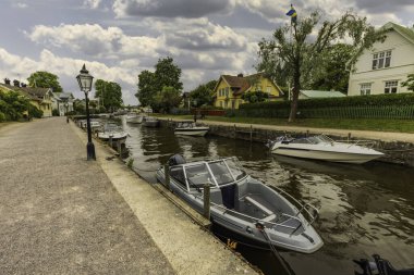 İsveç 'in ortasındaki Trosa' nın sakin ve manzaralı bir köyü.