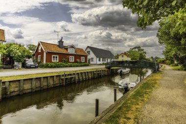 İsveç 'in ortasındaki Trosa' nın sakin ve manzaralı bir köyü.