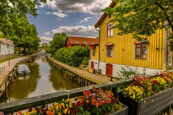 stock image Tranquil and scenic village of Trosa in central Sweden