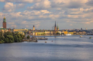 İsveç 'in Stockholm şehrinin panoramik manzarası