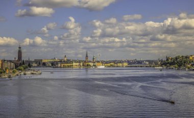 İsveç 'in Stockholm şehrinin panoramik manzarası