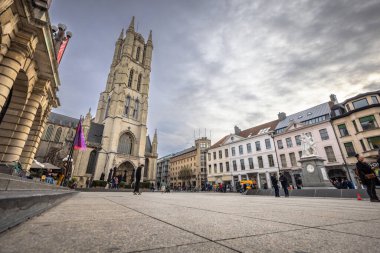 Gent - 5 Kasım 2022: Ortaçağ 'ın eski Gent kasabası, Belçika