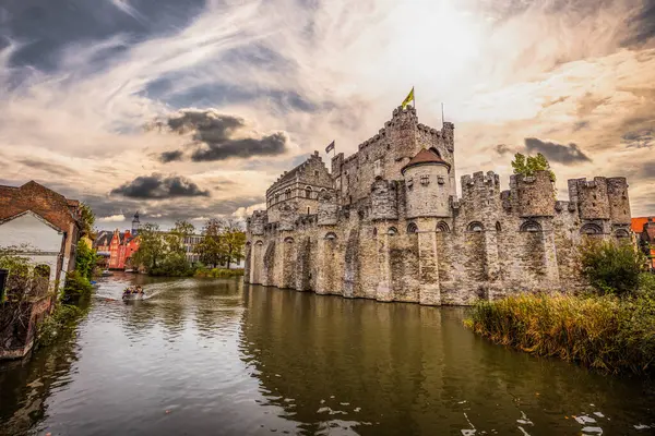 stock image Ghent - November 5th 2022: The epic Medieval castle of  Gravensteen in Ghent, Belgium