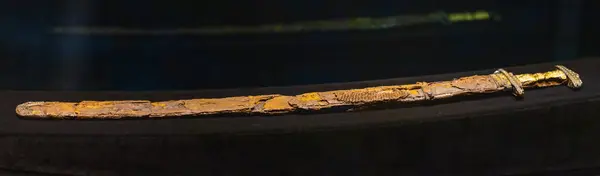 stock image Oslo - February 12 2023: Ancient Viking Swords in the Historical Museum of Oslo, Norway