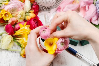 Kaz yumurtası kabuğu - adım adım, öğretici'bahar buket çiçek yapmak.