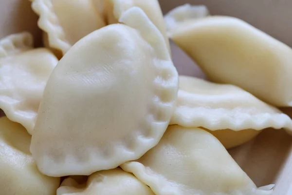 Dumplings Recycleerbare Papieren Doos Lunchtijd — Stockfoto
