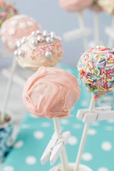 Cake Pops Voor Verjaardagsfeestje Toetje Decor — Stockfoto