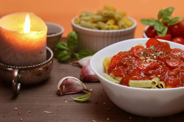 Homemade Pasta Tomato Sauce Healthy Food — Stock Photo, Image
