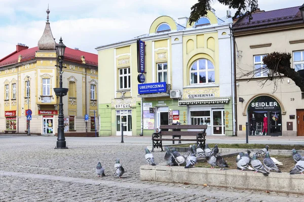Arrendamentos Coloridos Praça Cidade Velha Brzesko Polônia — Fotografia de Stock
