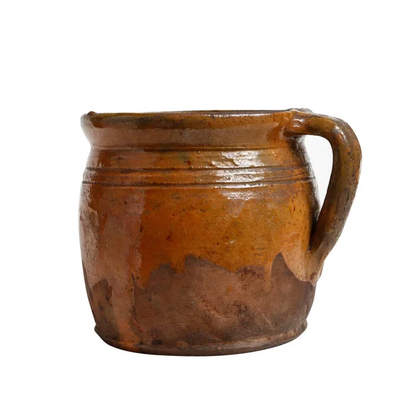 Old Ceramic Pitcher Isolated White Graphic Resources — Stock Photo, Image