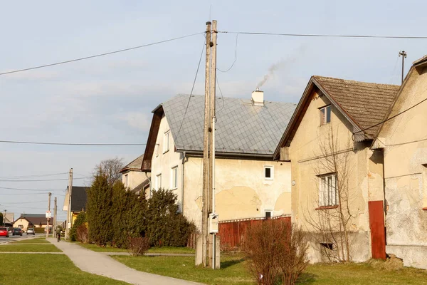 Old Houses Road Liesek Slovakia — Stock Photo, Image