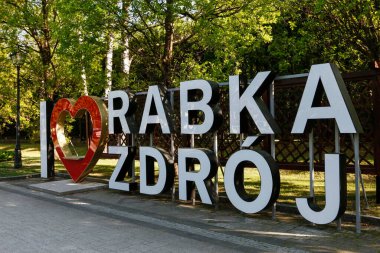 Polonya 'nın eski Rabka Zdroj kasabasında dekorasyon.