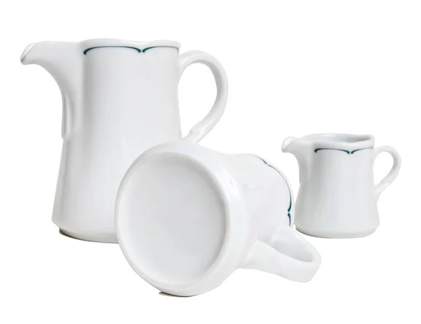 Porcelain Jugs Isolated White Background Graphic Resources — Stock Photo, Image