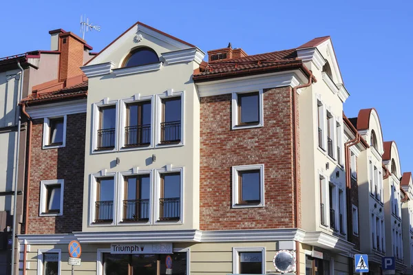 Barevné Činžovní Domy Hlavním Náměstí Nowy Targ Polsko — Stock fotografie