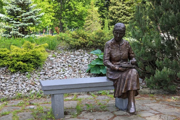Statue Lady Writer Rabka Zdroj Poland — Stock Photo, Image
