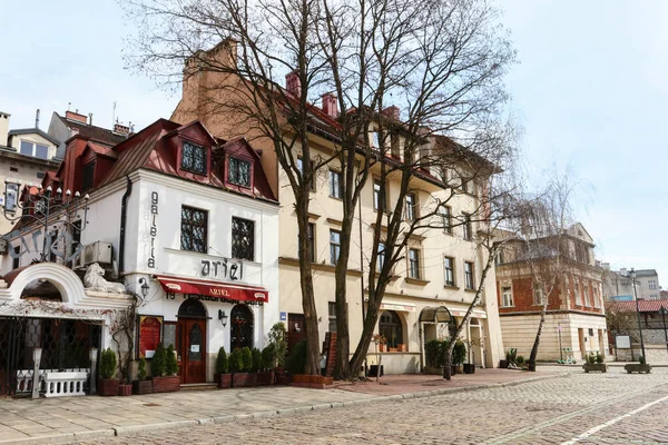 Kazimierz Före Detta Judiska Kvarteret Krakow Szeroka Gatan — Stockfoto