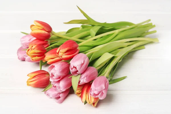 Bouquet Tulips White Background Party Decor — Stock Photo, Image