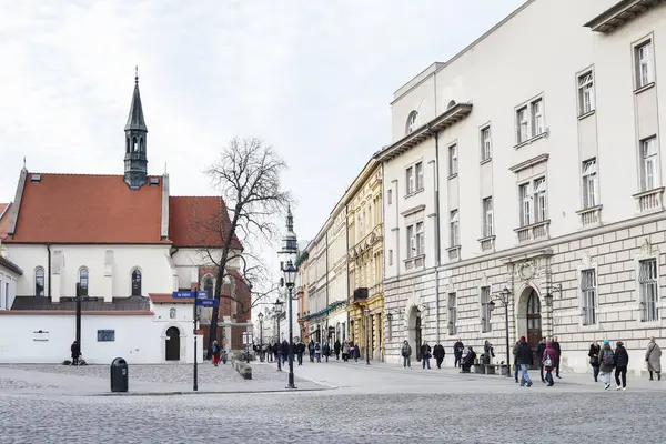 Centro Histórico Cidade Cracóvia Grodzka Street Cracóvia Polónia Imagens De Bancos De Imagens