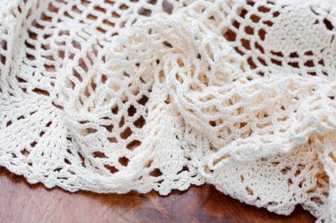 Güzel beyaz Fransız danteli. Gelinlik için kumaş. Ev dekoru