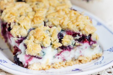 Yaban mersinli ve üzümlü ev yapımı meyveli kek. Parti tatlısı