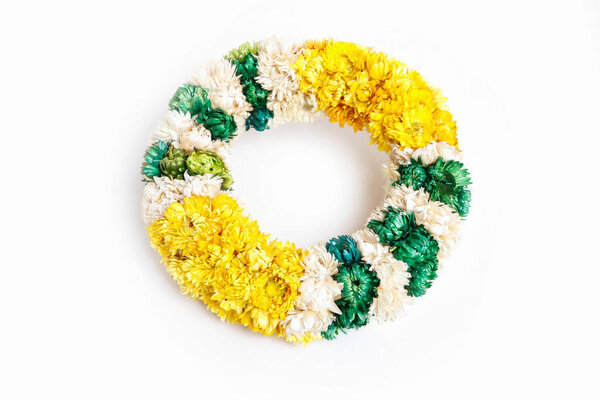 Дверной венок с helichrysum bracteatum - вечные цветы. Шаг за шагом, учебник.