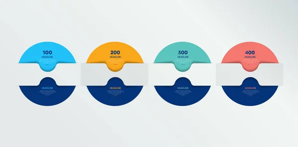 Banner Opção Vetorial Infográfico Com Passos Esferas Cor Bolas Bolhas — Vetor de Stock