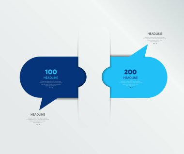 2 basamaklı Infographic vektör seçeneği pankartı, Arrows. Bilgi şablonu.