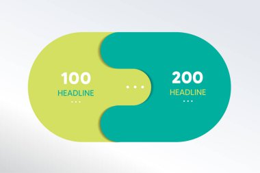 2 elements scheme, diagram. Two connected circles. Infographic template.