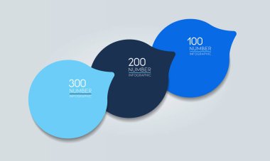 3 elements scheme, diagram. Three connected circles. Infographic template.