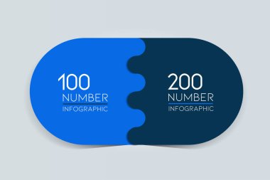 2 elements scheme, diagram. Two connected circles. Infographic template.