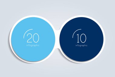 2 elements scheme, diagram. Two connected circles. Infographic template.