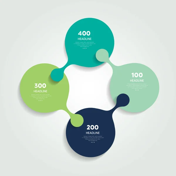 Elements Scheme Diagram Three Connected Circles Infographic Template — Stockový vektor