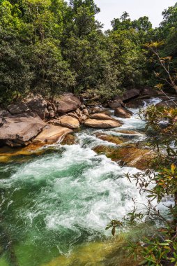 Resimli Babinda Kayaları ve Deresi, Queensland, Avustralya. Babindais, Cairns 'in 60 km güneyinde yer alan bir kırsal kasaba..