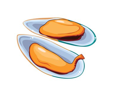 Beyaz arkaplanda yalıtılmış yeşil midyeler.