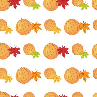 Beyaz arka planda balkabağı ve akçaağaç yaprakları. Sonbahar arkaplanı.