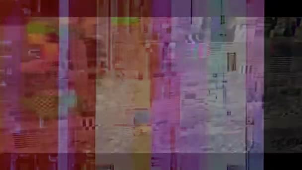 Glitch Screen Effect Motion Footage Overlay — Stock Video