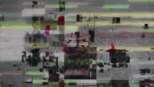 Digital Glitch Screen Footage — Stock Video