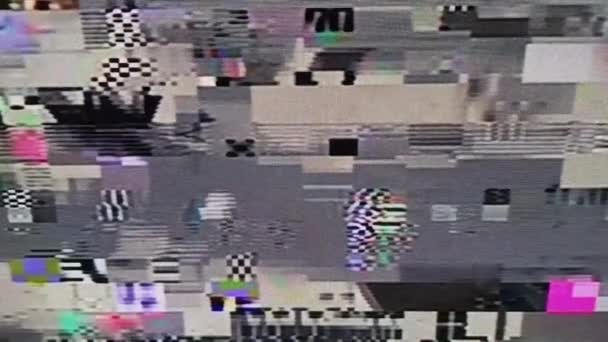 Digital Glitch Screen Film — Stockvideo